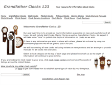 Tablet Screenshot of grandfatherclocks123.com
